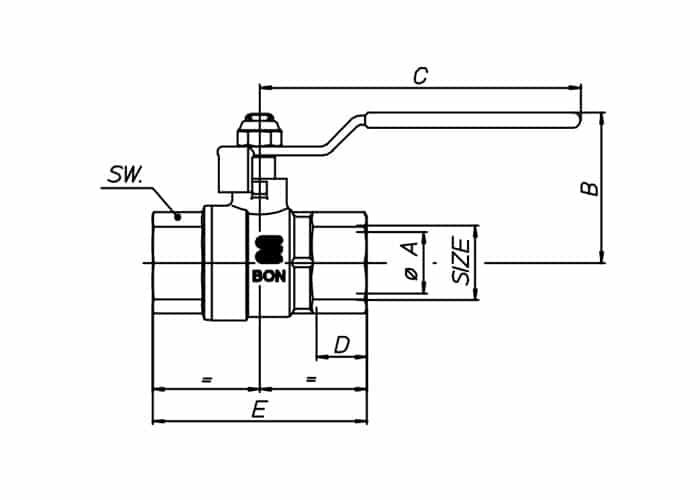 Gas Approved Ball Valve Drawing