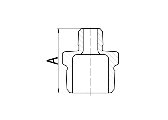 Black Malleable Iron Reducing Hex Nipple Drawing