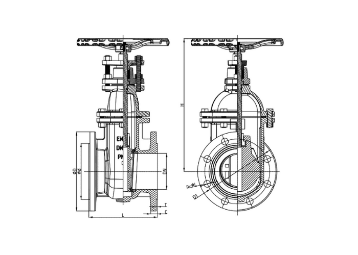 Cast Iron Gate Valve 424 drawing 