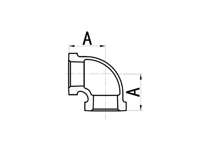 Galv Female Equal Elbow drawing