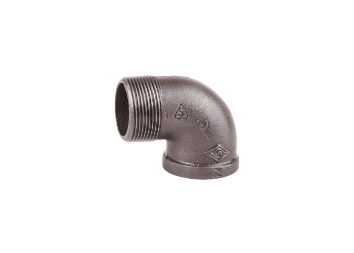 Black Malleable Iron Male Female Equal Elbow