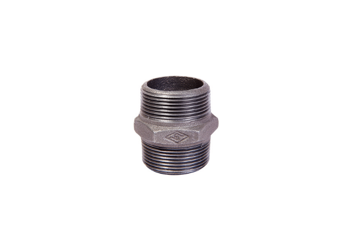 Black Malleable Iron Hexagon Nipple