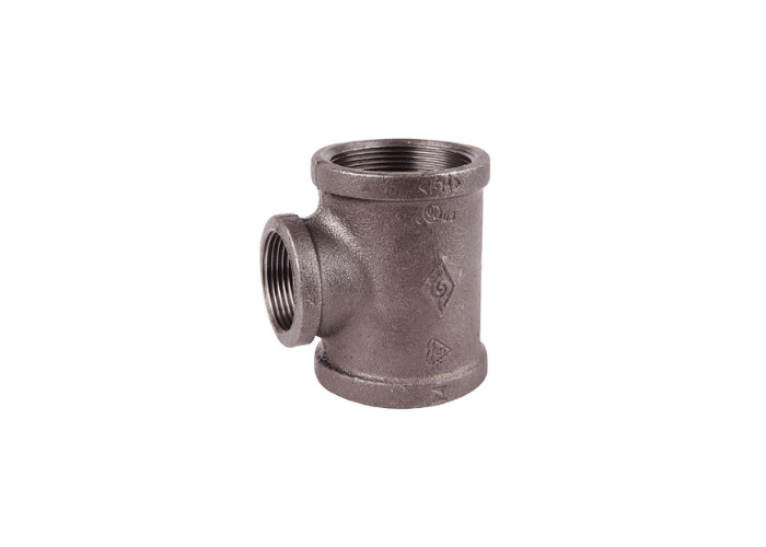 Black Malleable Iron Unequal Tee Reducing on Branch