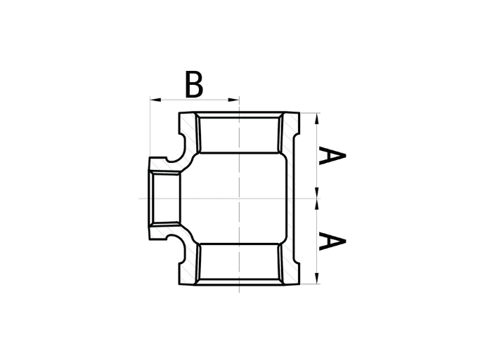 Galvanised Malleable Iron Unequal Tee Reducing on Branch