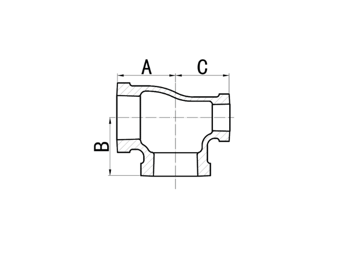 Galv Unequal Tee Reducing on Run/Branch